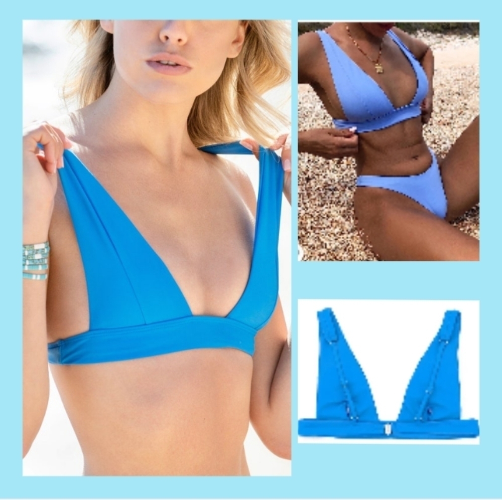 Sherry DC Brazilian Bikini Top Only Solid  Women Swimwear Push Up . Size L